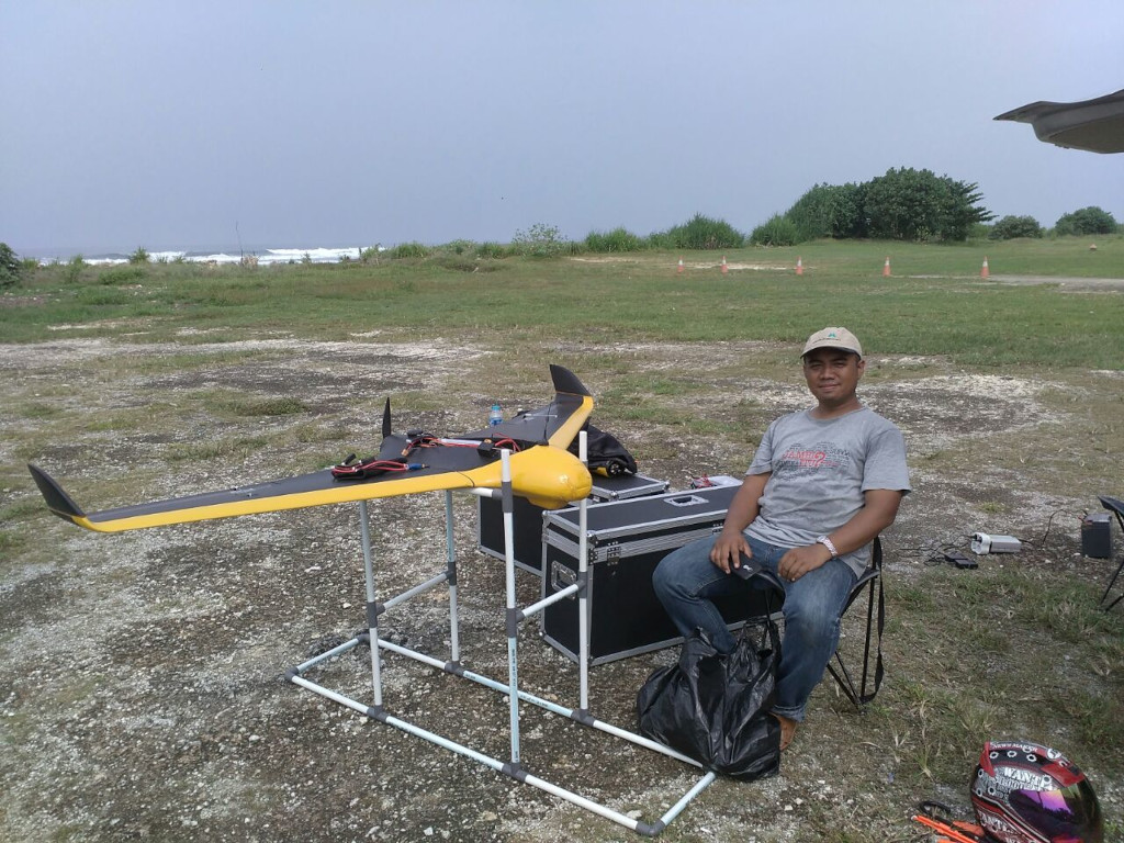 After finishing UAV survey over Pangandaran Beach, Indonesia (2016)